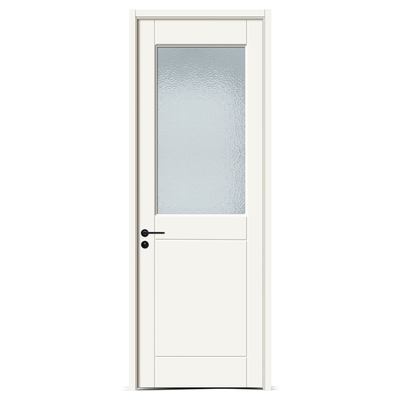 GW-123B Čisto biele PVC MDF kúpeľňové sklenené drevené dvere