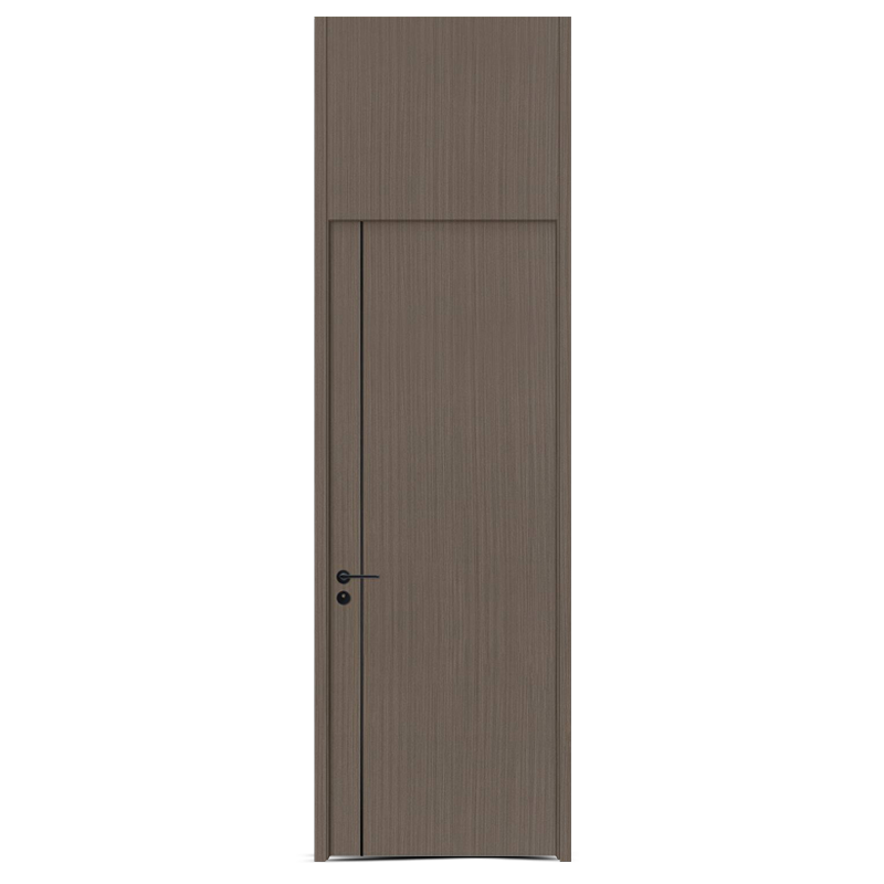 GW-206 Čierna brúska PVC MDF vnútorné drevené dvere spálne s čiernou hliníkovou dekoračnou linkou