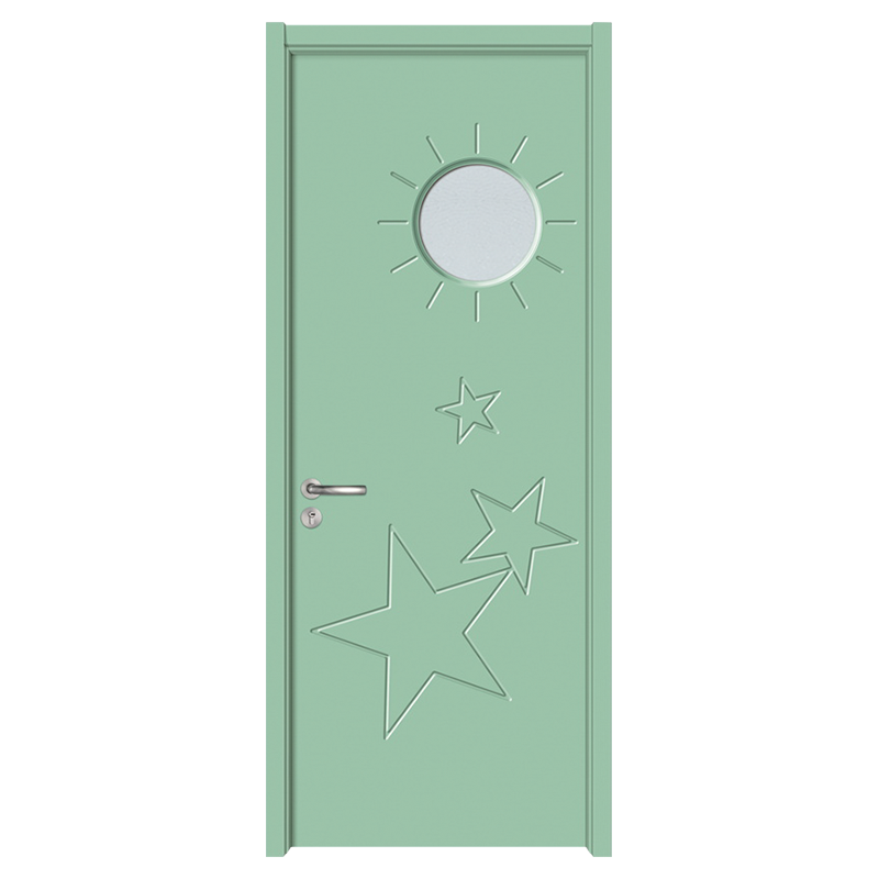 GA20-113B Zelená karikatúra PVC vyrezávané izbové dvere sklenené drevené dvere