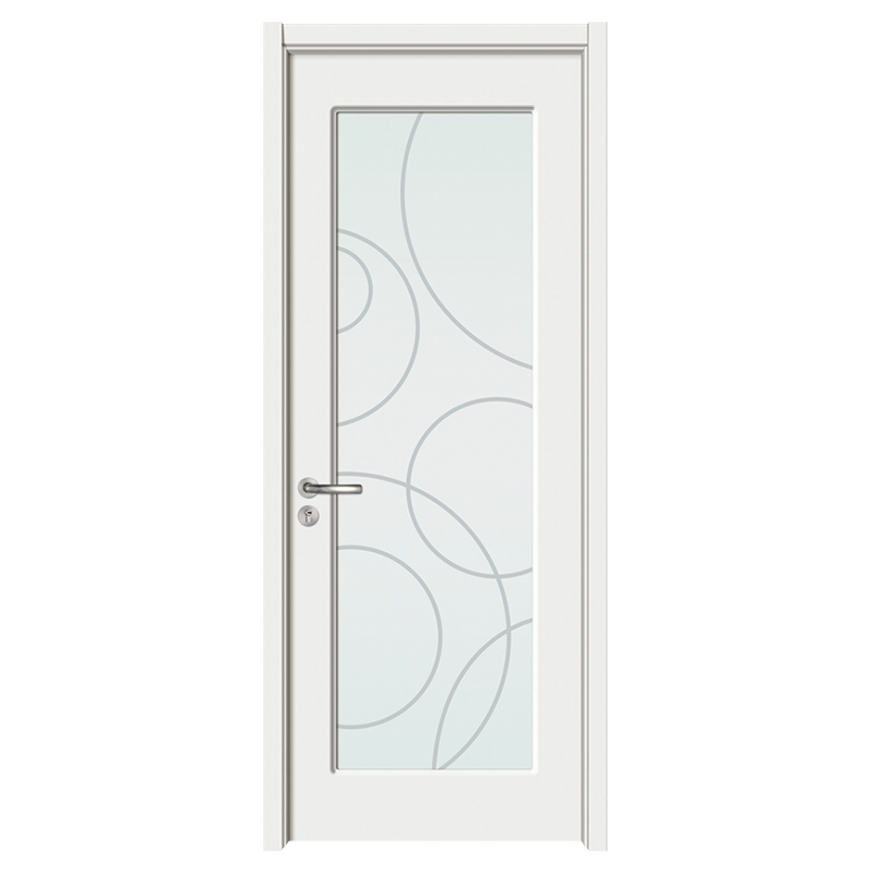 GA20-57B Čisto biele PVC veľké sklenené drevené kúpeľňové dvere